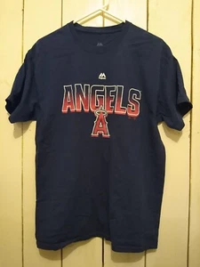 Los Angeles Angels Majestic T-shirt Men's L Navy Blue MLB Baseball Cotton - Picture 1 of 4