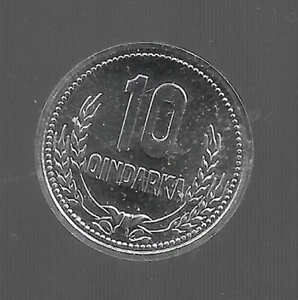 1988 Albanian Coin 10QINDARKA. UNC. - Picture 1 of 2
