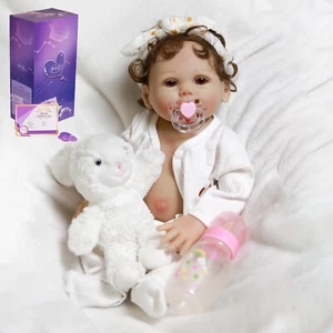 Reborn Baby Dolls Full Body Vinyl Silicone Lifelike Newborn Girl Doll Play Gift - Picture 1 of 7