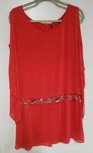 Marciano Split Sleeve Red Tunic Dress - Picture 1 of 3