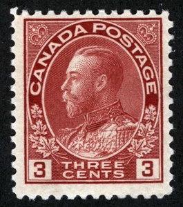 Canada Sc 109 Carmine 3¢ p.12 KGV MNH Original Gum - Picture 1 of 1