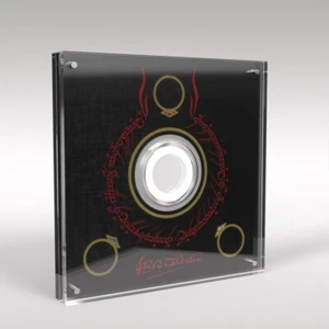 Lord Of The Rings Libro Stile Jrr Tolkien Moneta Perspex Display Custodia Porta - Picture 1 of 5