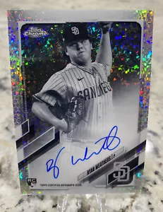 Raro Ryan Weathers 2021 Topps cromo novato automático negro blanco mini diamante RA-RW - Imagen 1 de 8