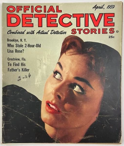Official Detective Stories Magazine, April 1959, Vintage True Crime Stories,Pulp - Picture 1 of 5