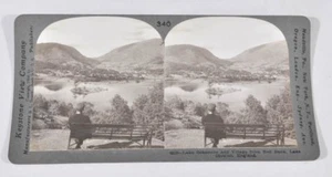 Lake Grasmere And Village From Red Bank England Antique Keystone Stereoview - Bild 1 von 2