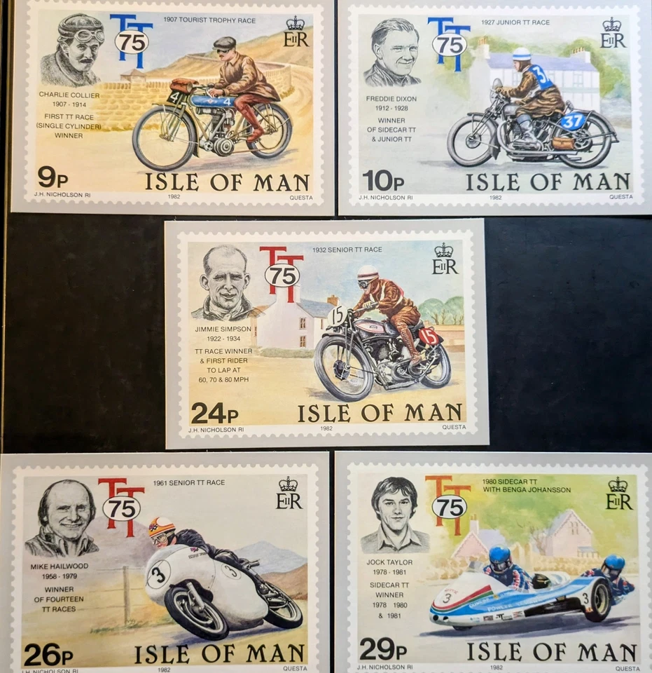 Isle Of Man 1982 Fine mint  Set of 5 75th Anniv.of Tourist Trophy Sg 218/22   - Image 1 of 1