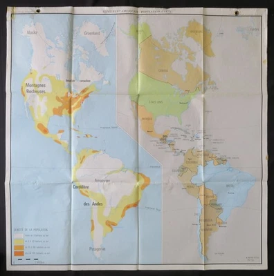 Mapa geográfico escolar del continente americano, publicado por Rossignol. Foto 1 de 2