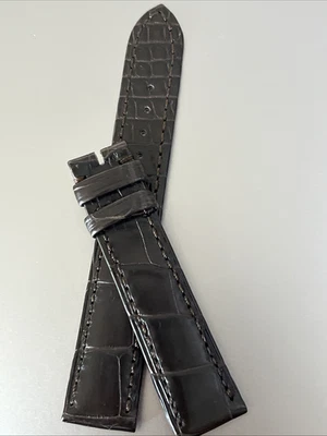 Correa de reloj Patek Philippe 18/19 x 16 cocodrilo marrón chocolate oscuro estera genuina Foto 1 de 4