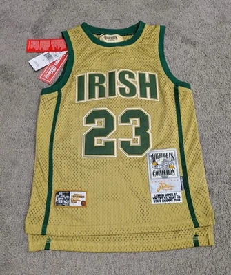 NUEVA Camiseta de Baloncesto LeBron James St Vincent St Mary JUVENTUD PEQUEÑA Cosida Irlandesa Foto 1 de 4
