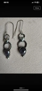 Amethyst Silver Earrings sterling Silver 925 - Picture 1 of 3