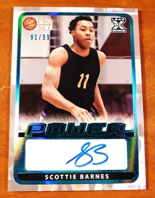 2021-22 Leaf Pro Set Power SCOTTIE BARNES XRC /99 Platinum Autograph Rookie Card - Image 1 of 2