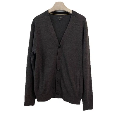 Club Monaco Men’s Cardigan Sweater Medium Gray Pockets 100% Wool  - Image 1 of 4