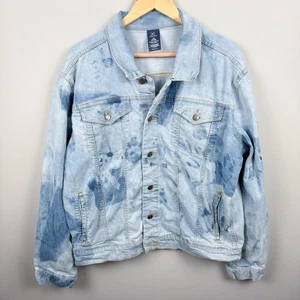 George Jean Jacket Men L (42-44) Blue Denim Button Up Long Sleeve Collared - Picture 1 of 3