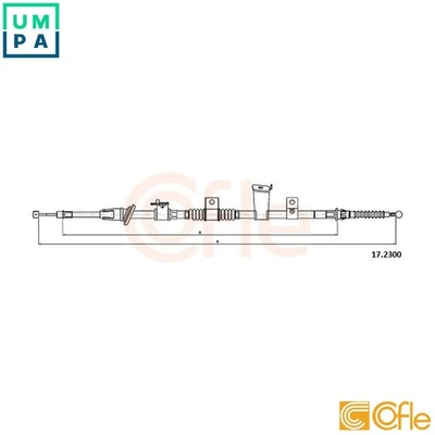 CABLE PULL PARKING BRAKE 17.2300 FOR MITSUBISHI CITROEN 4A92 1.6L 4N13 1.8L ASX - Image 1 of 4