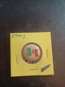 Italy Country Flag Flag Pin Back Button Vintage - Picture 1 of 2