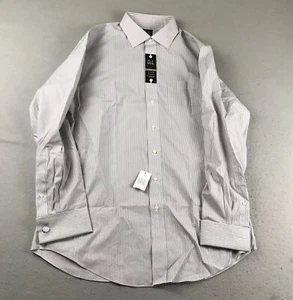 Jos A Bank Shirt Mens 17-36 Brown Striped Tailored Fit Long Sleeve Button Up NWT - Picture 1 of 11