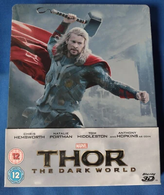 THOR: THE DARK WORLD (2013) Ltd Ed 3D & 2D 2-Disc BLU RAY STEELBOOK * NEW SEALED - Image 1 of 2