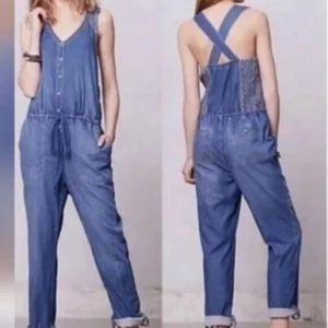 Anthropologie Holding Horses Jeans Denim Jumpsuit Size 4 Women - Picture 1 of 10