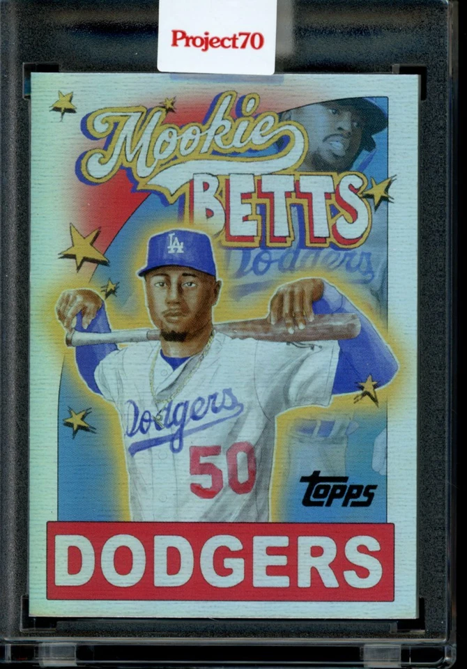 2021 Topps Project 70 Card #672 Mookie Betts 1960 by Ma®ket Rainbow Foil 51/70 - Image 1 of 2