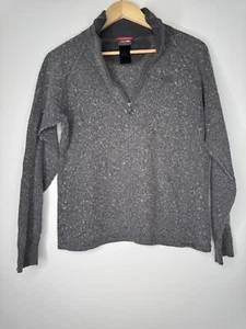 The North Face Pullover Grey Womens SMALL 1/4 Zip Merino Wool Blend Sweater Top - Picture 1 of 8