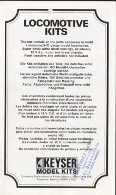 catalogo K'S KEYSER model kits 1980 Continental HO + UK OO                 E  aa Foto 1 de 2