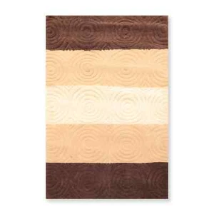 MODERN BEIGE BROWN 3'6" x 5'6" Hand Tufted 100% Wool Oriental Area Rug - Picture 1 of 6