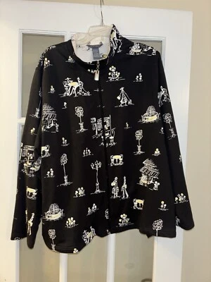 Koret Mujer Talla 2XL Sudadera Negra Cremallera Completa Forrada Chaqueta Temática Francesa Foto 1 de 4