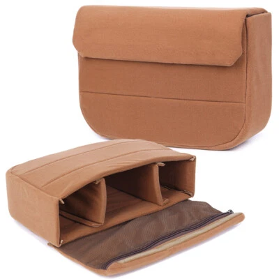 Bolsa de cámara acolchada inserción lente estuche protector con tapa hágalo usted mismo para Canon Nikon Sony Foto 1 de 4