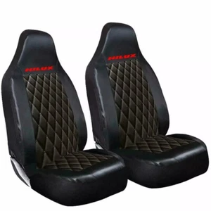 FOR TOYOTA HILUX IN RED - PREMIUM + WATERPROOF QUILTED LEATHER FRONT SEAT COVERS - Picture 1 of 1