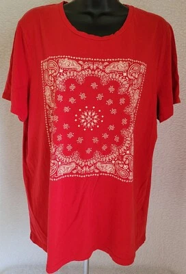 Camisa Top Blusa Antigua Azul Marino Para Mujer Talla XL X Grande Roja Blanca Paisley Foto 1 de 4