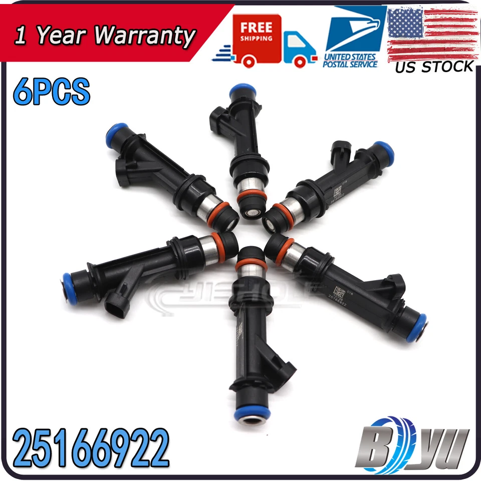 Juego de 6 inyectores de combustible 25166922 para Isuzu Rodeo Trooper Honda Acura 3.2 3.5 V6 Foto 1 de 4