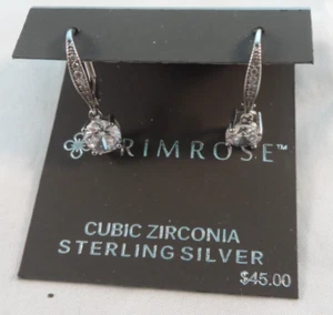 Primrose Sterling Silver Cubic Zirconia Dangle Earrings 1" NWT - Picture 1 of 2