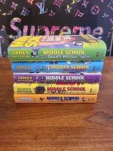 Middle School James Patterson 5 HC Children's Books - Picture 1 of 4