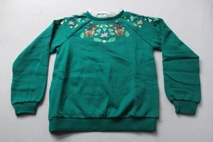 Mini Boden Girl's Embroidered Eyelet Trim Sweatshirt BE5 Green Size 7-8Y NWT - Picture 1 of 5