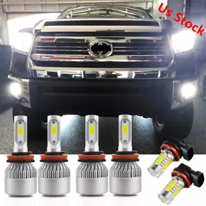 For Toyota Tacoma 2016-2020 6X H8 H9 H11 LED Headlight Bulbs Fog Lights Combo - Picture 1 of 12
