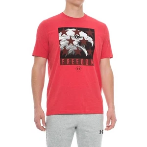 **** NWT~ MEN'S UNDER ARMOUR, HEATGEAR, AMERICANA FREEDOM EAGLE RED T-SHIRT **** - Picture 1 of 5