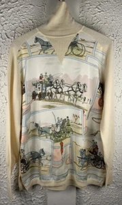 🔥Hermes Silk Switch Turtleneck Knit Sweater Top ‘Mail Coach’ Cream || Sz 42 - Picture 1 of 10