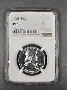 1962 Franklin Half Dollar Silver NGC PF65 Old label - Picture 1 of 2