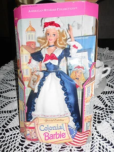 AMERICAN STORIES BARBIE#A COLONIAL SPECIAL EDITION AGES 7YRS AND UP - Picture 1 of 8