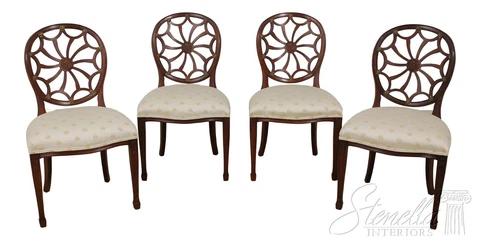 L56420EC: Set of 4 COUNCILL Spiral Back Federal Dining Side Chairs Cover