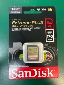 SANDISK Extreme PLUS 64GB SDXC UHS-I CARD (E16002391) - Picture 1 of 2