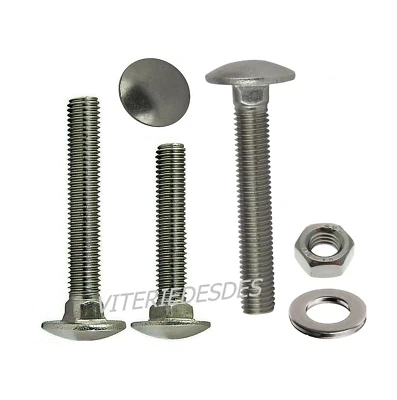 VITI M12 IN ACCIAIO INOX PERNI BULLONI TESTA TONDA QUADRO SOTTO TESTA 5732 603 - Immagine 1 di 4