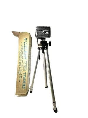 VINTAGE Sunset BRAND Model LW-1000 PHOTOGRAPHY Tripod ORIGINAL Box Silver BLACK - Image 1 of 2