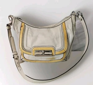 Coach Purse Kristin Spectator Womens Ivory Yellow Leather F18287 Certificate - Bild 1 von 18