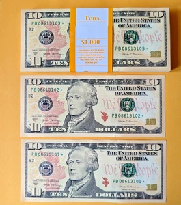 Banconota 10 dollari 2017A stella REP • non circolata • BEP fresca • rara banconota di ricambio 1 pz - Foto 1 di 10