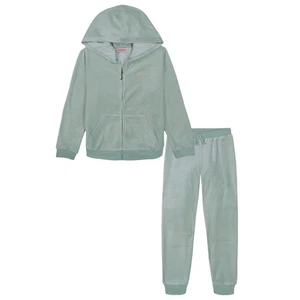 Juicy Couture | Kids 2-Piece Velour Set - Hoodie & Joggers Aqua Gray NWT Size 4T - Picture 1 of 6