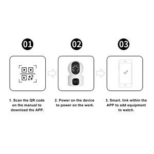 Binocular Surveillance Camera Smart WiFi Indoor Wireless Camera 100 To 240V♡ - Afbeelding 1 van 18