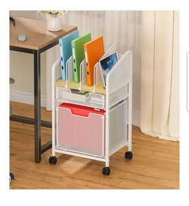 Rolling File Cabinet with Adjustable Dividers, Mobile Filing Cabinet - Picture 1 of 5