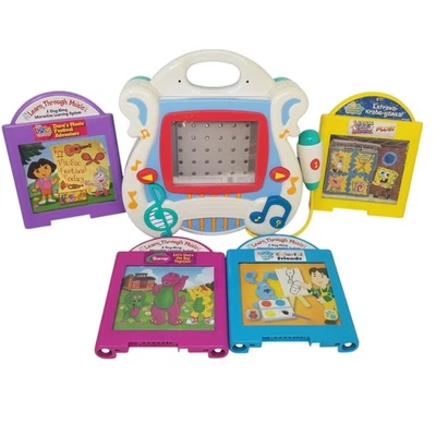 Vtg Learn through Music Plus 2002 Mattel Console & 4 Cartridges Tested READ - Image 1 of 4