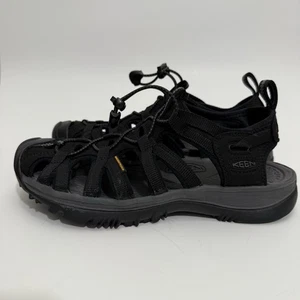 Sandalia Keen para mujer 8 Whisper negra agua playa caminata viaje campamento punta cerrada zapato - Imagen 1 de 6